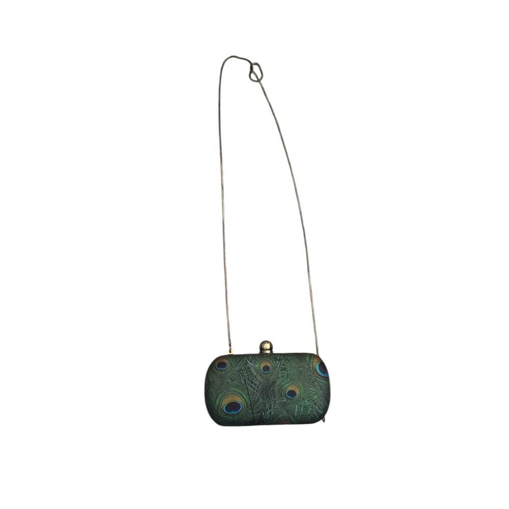 Lucky Brand Green Peacock Design Clutch
